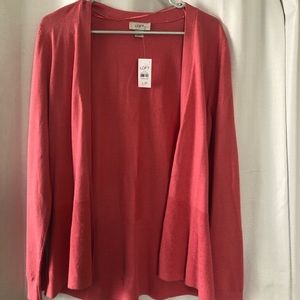 Loft Coral, light fabric cardigan